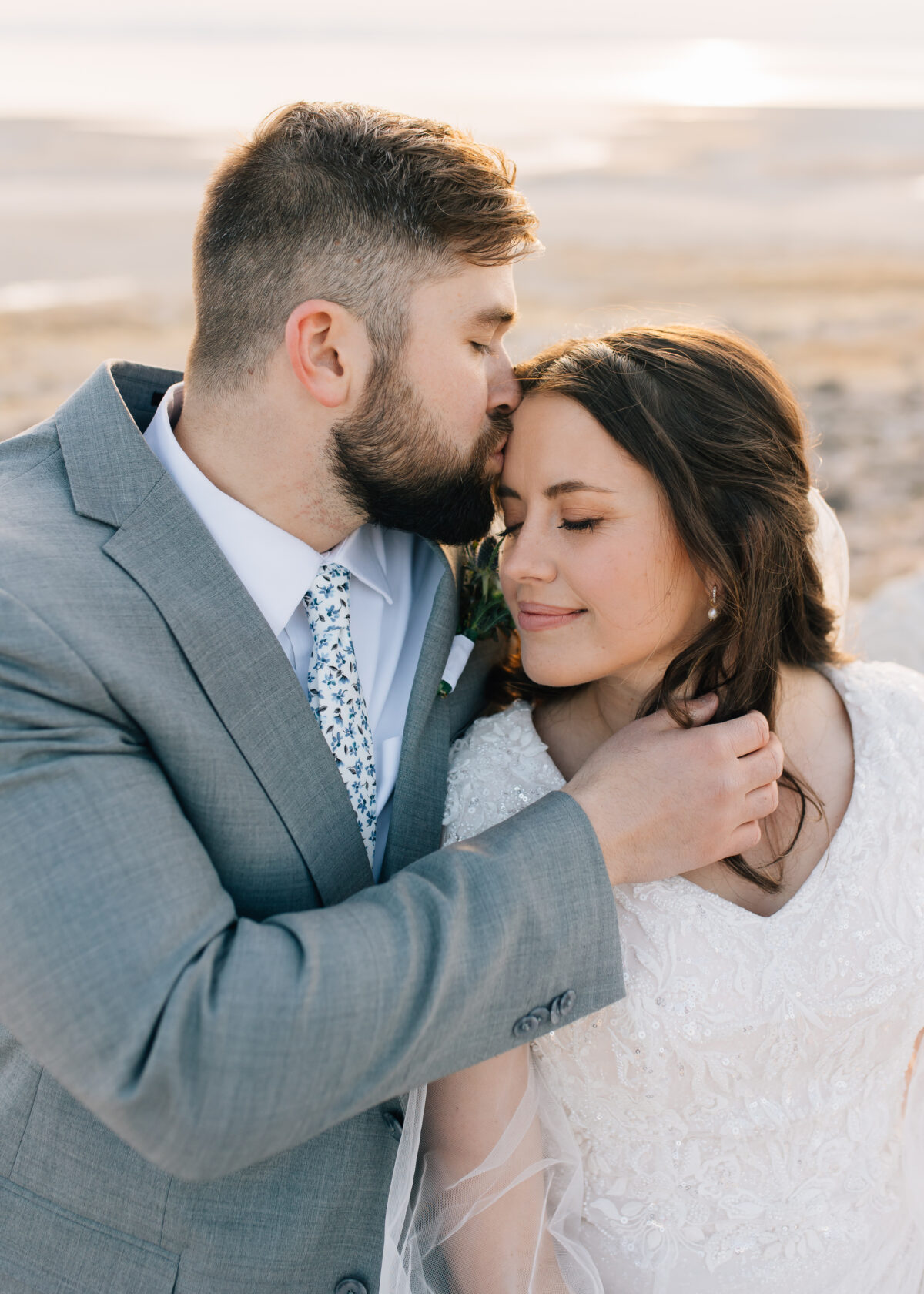 Bridal session at Antelope Island State Park