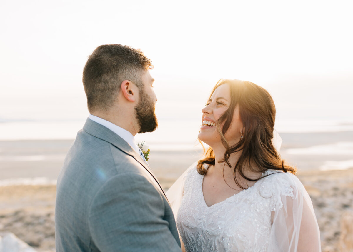 Golden hour wedding portraits