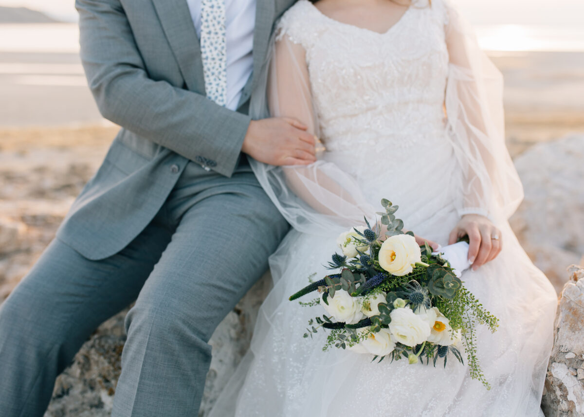 Beachy bridal photos