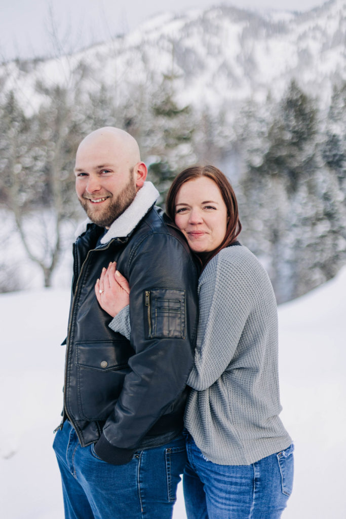 snowy Utah mountain engagements