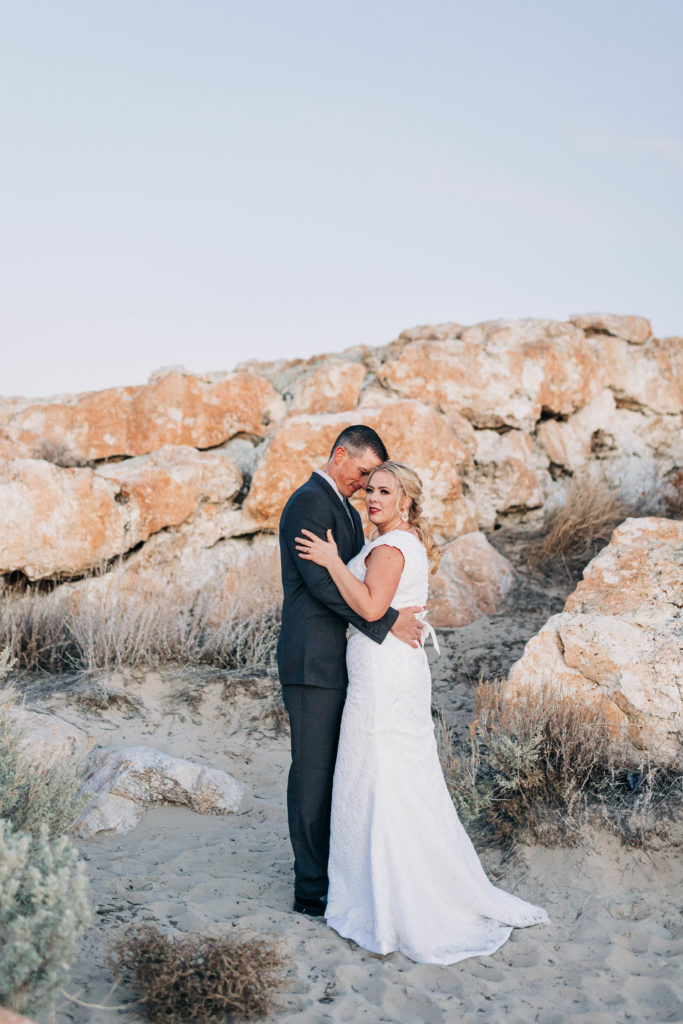 Antelope Island wedding portraits