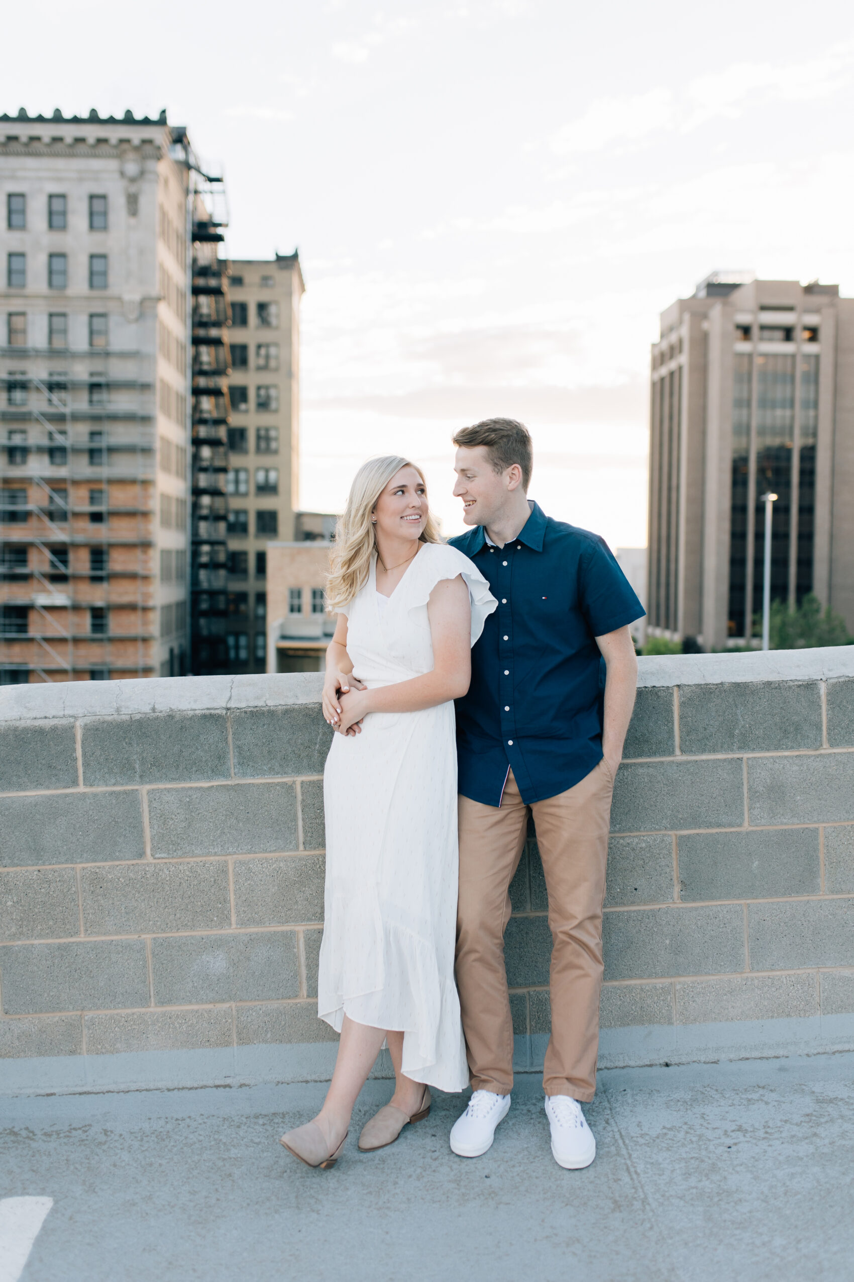 Rooftop engagement photos