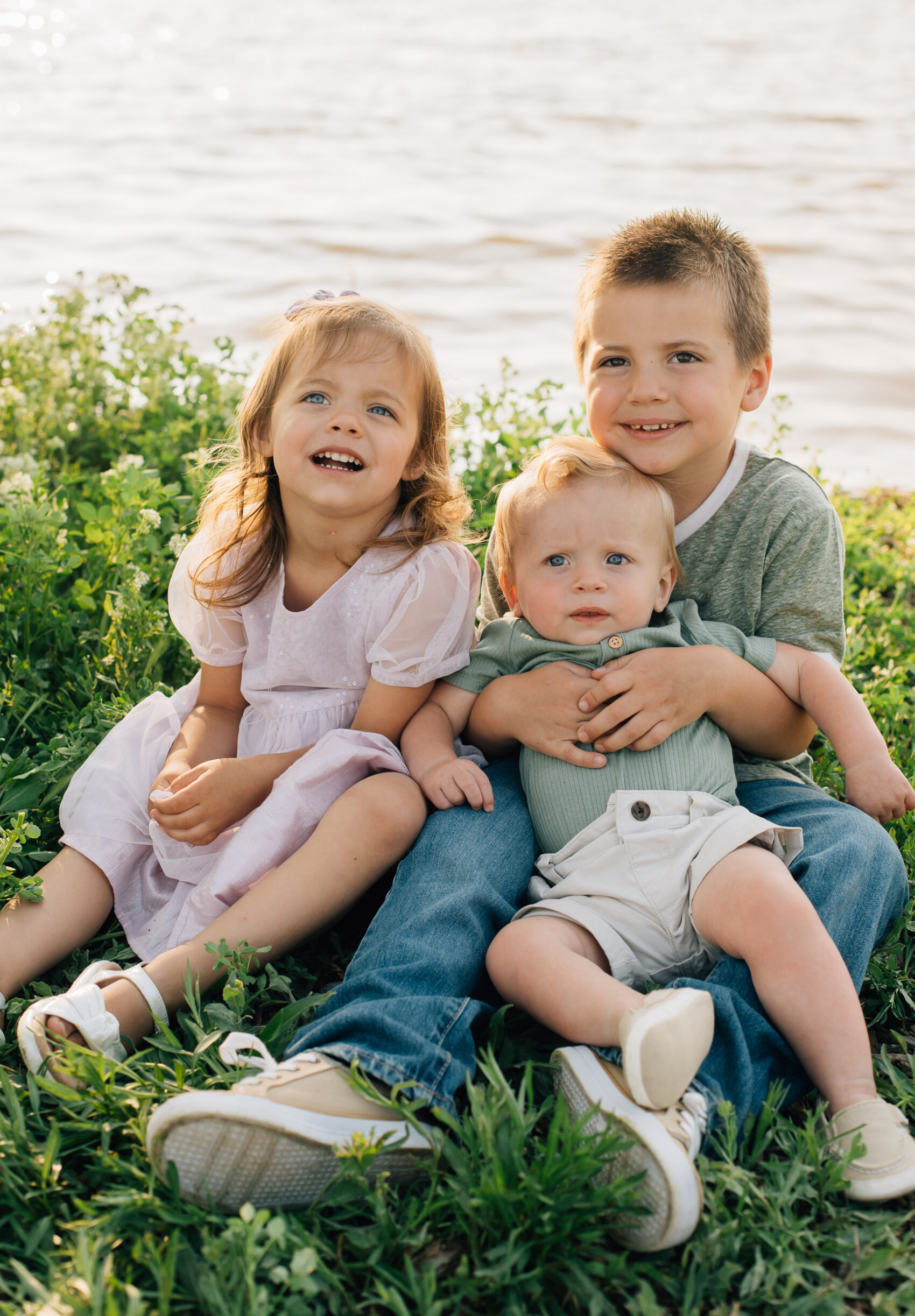 Siblings at Bountiful Pond