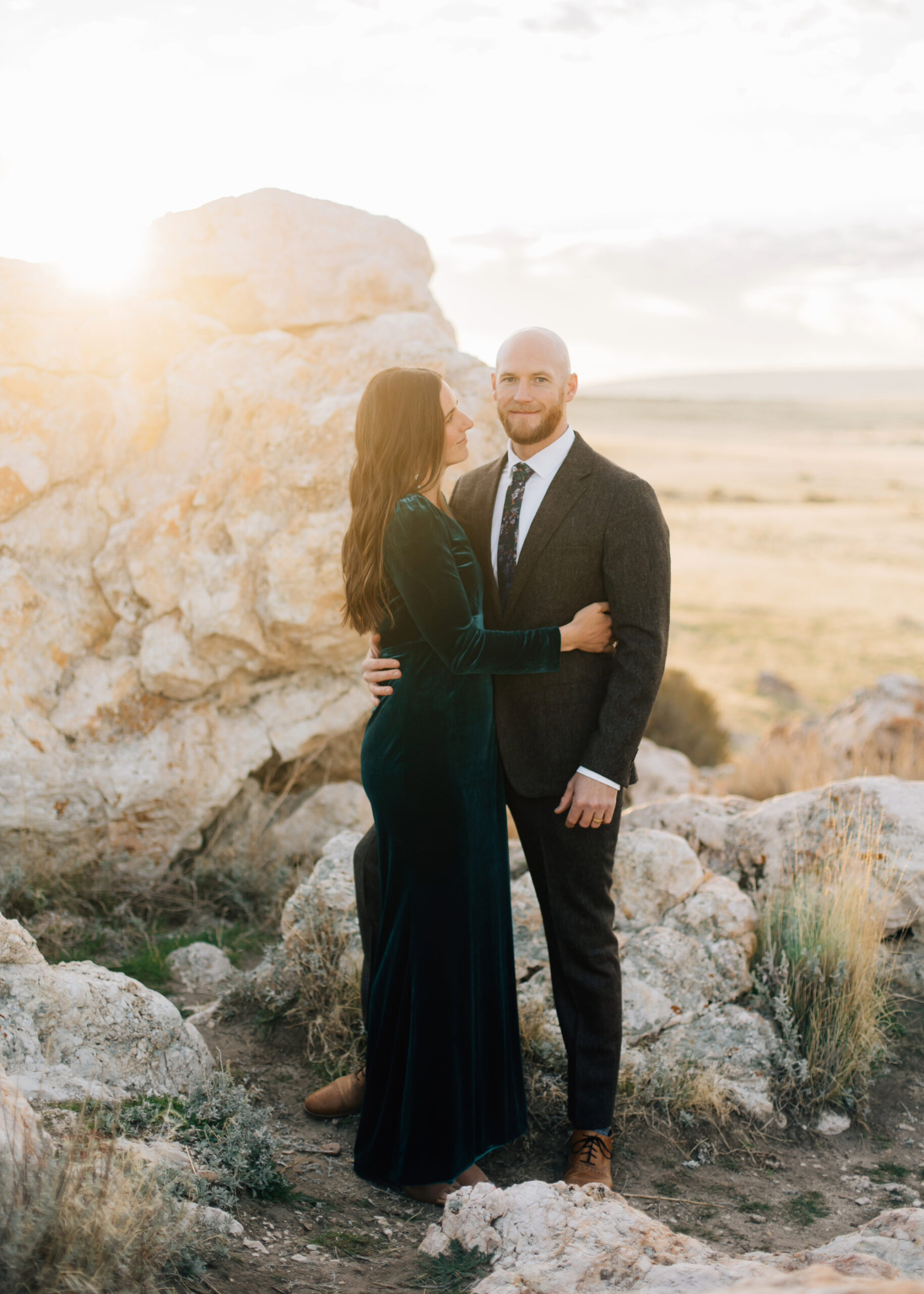 Sunrise formal engagement session at Antelope Island State Park
Utah wedding photographer