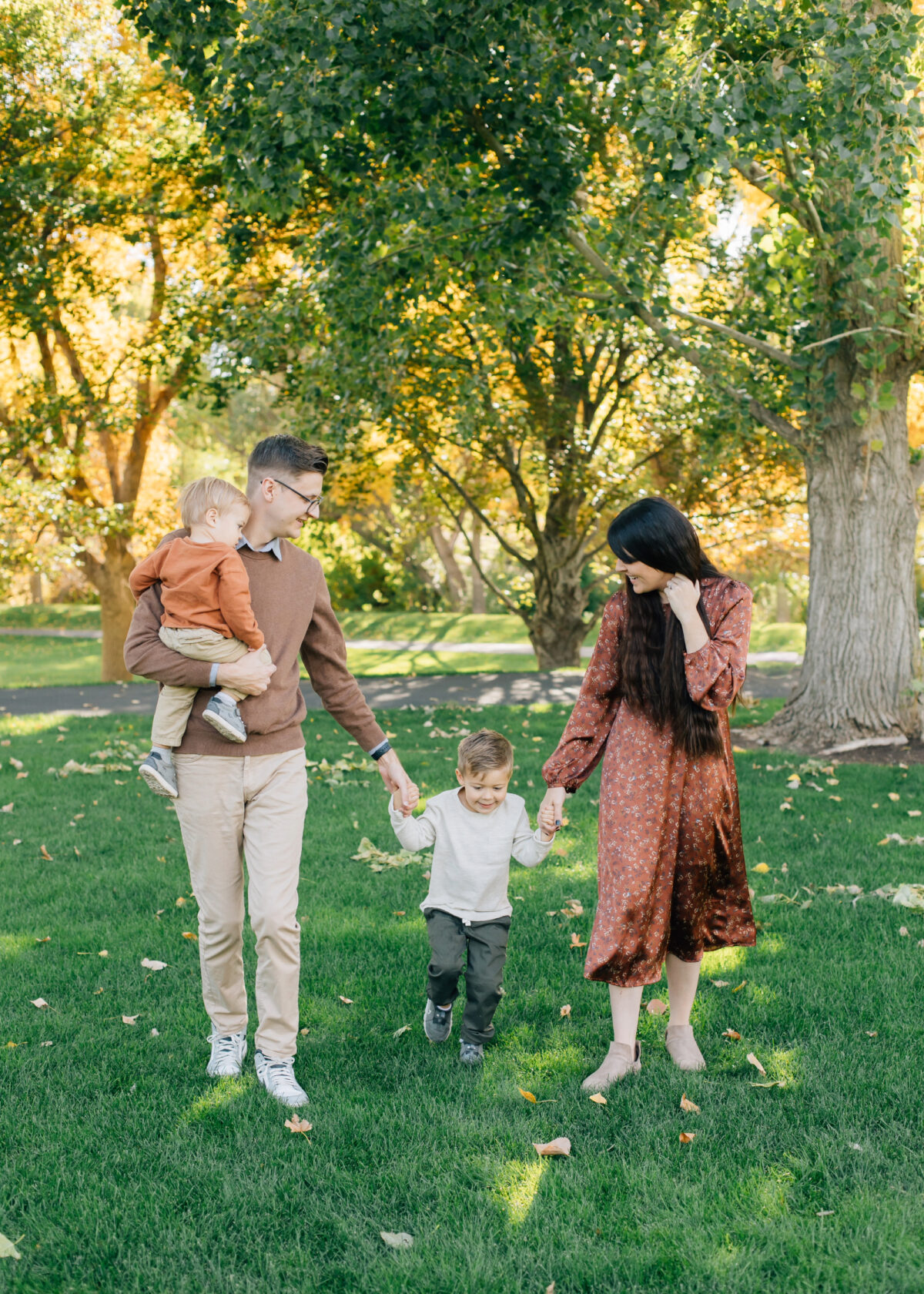 Family walking shot