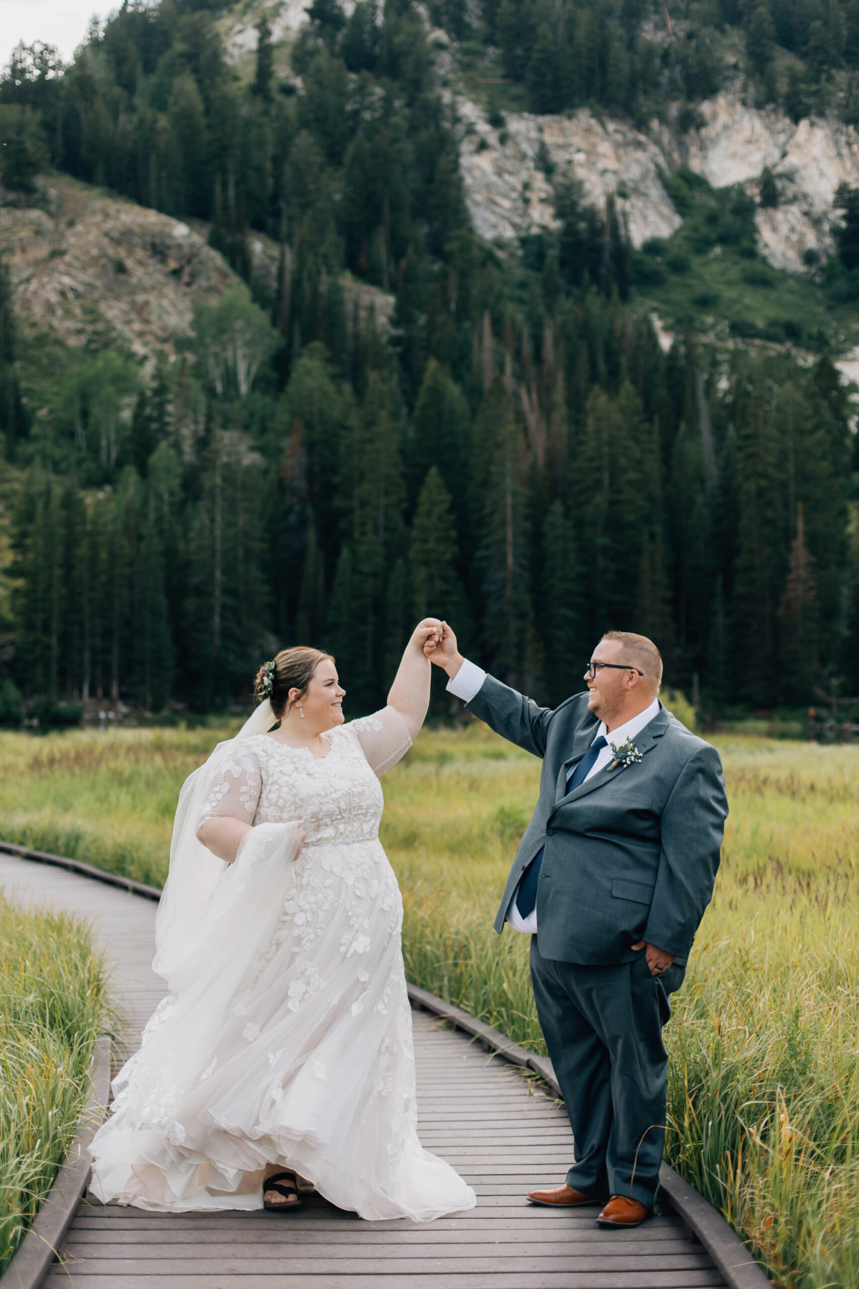 Wedding twirling shot