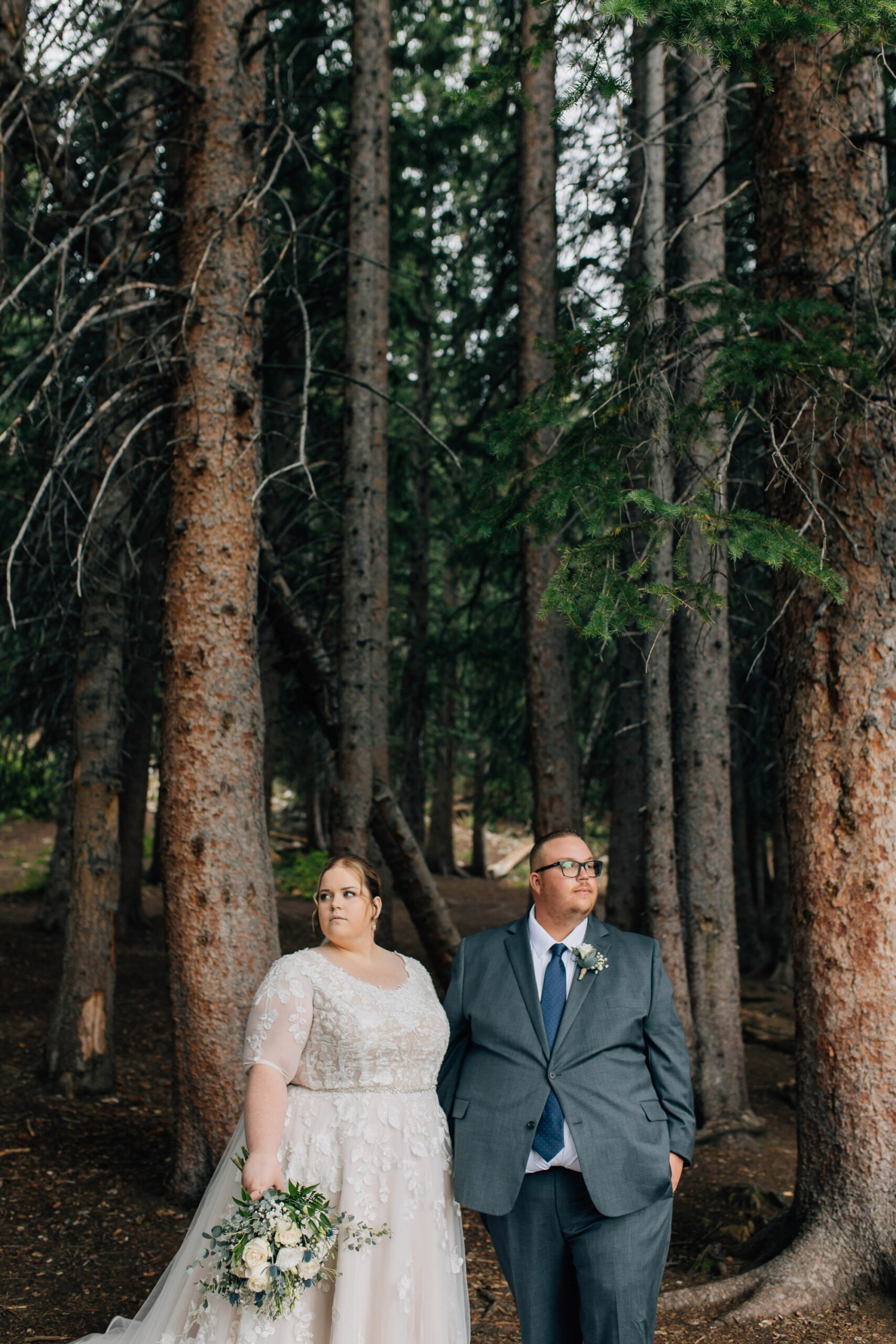 Pine tree wedding photos