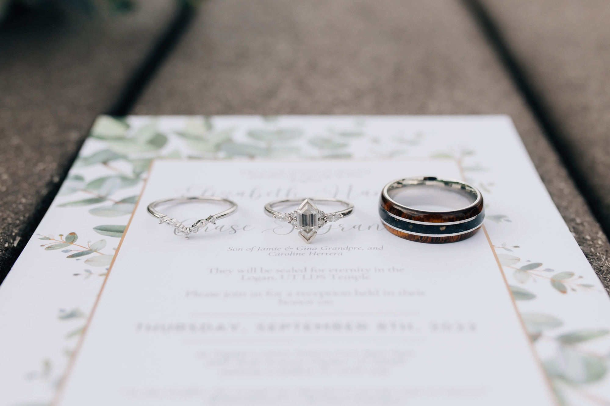 Wedding ring invitation details