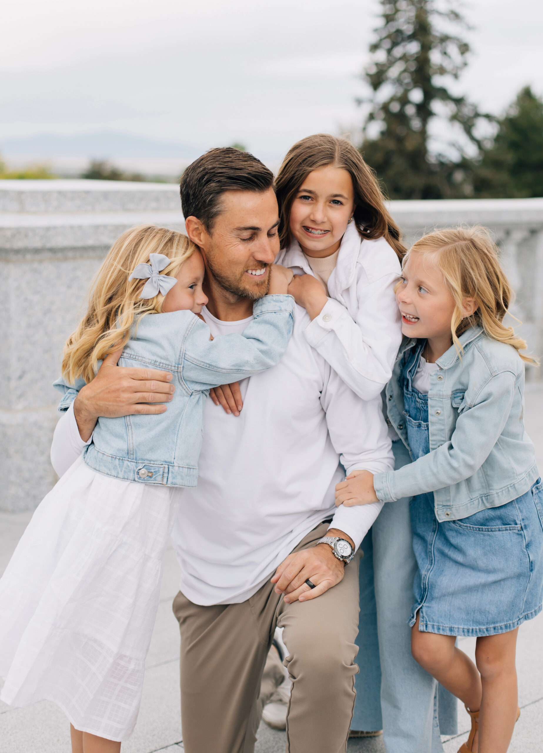 Dad and kids candid shot