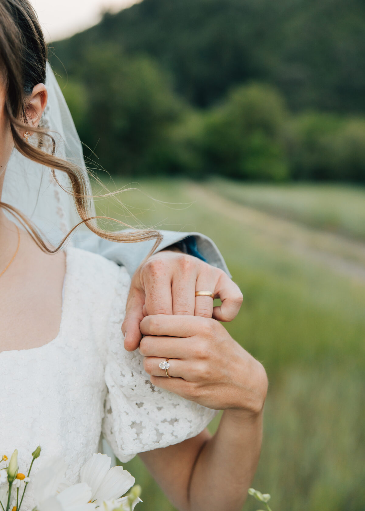 Wedding ring detail shot