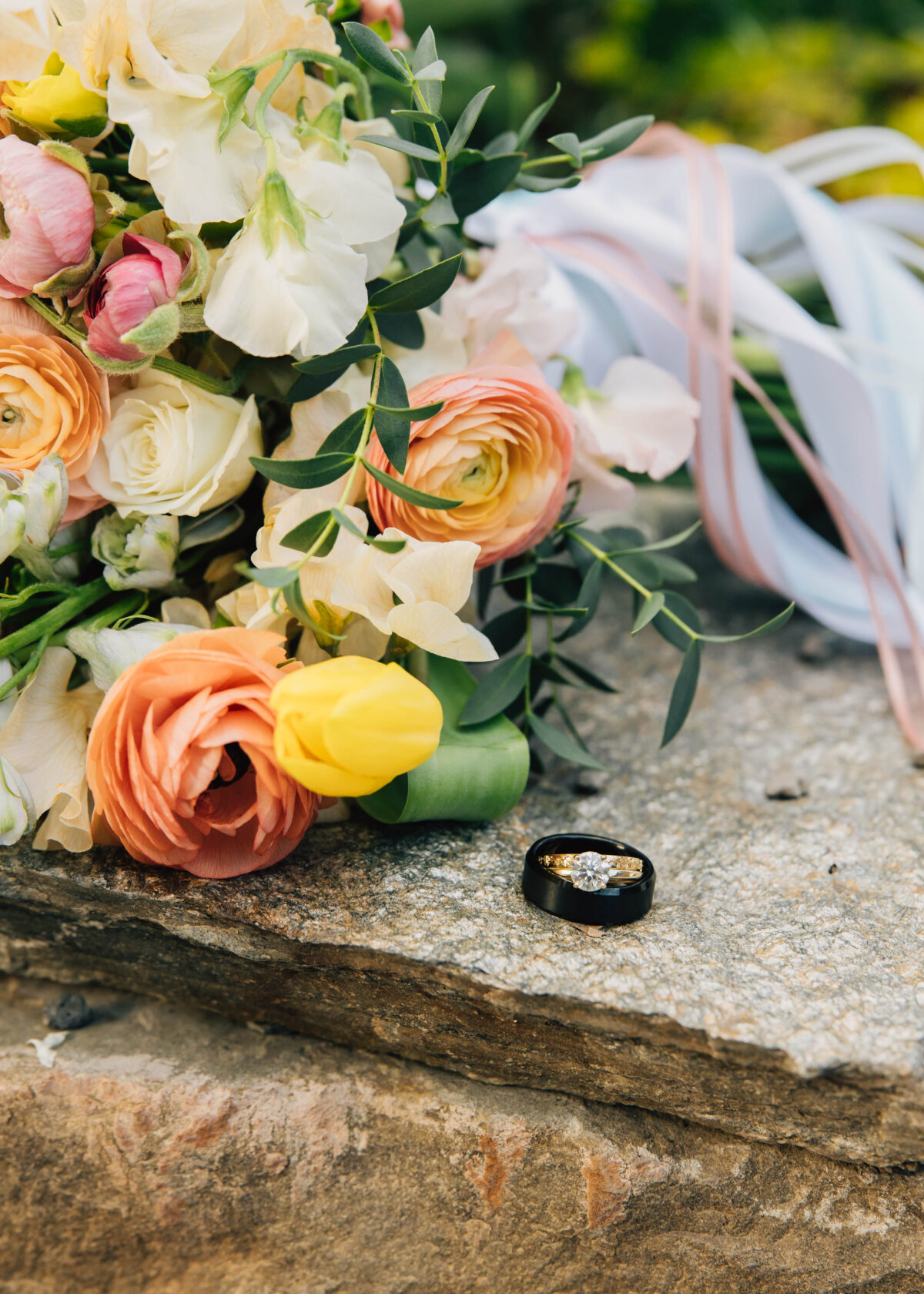Wedding ring detail shot